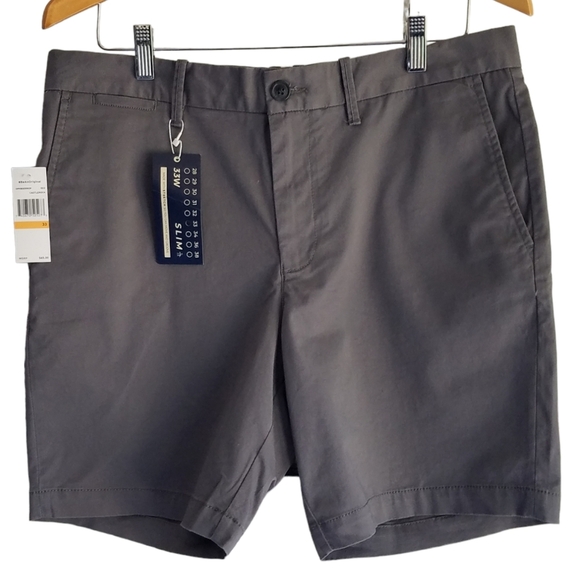 NWT Original Penguin Slim Stretch Shorts  Gray Size 33W - Picture 1 of 15
